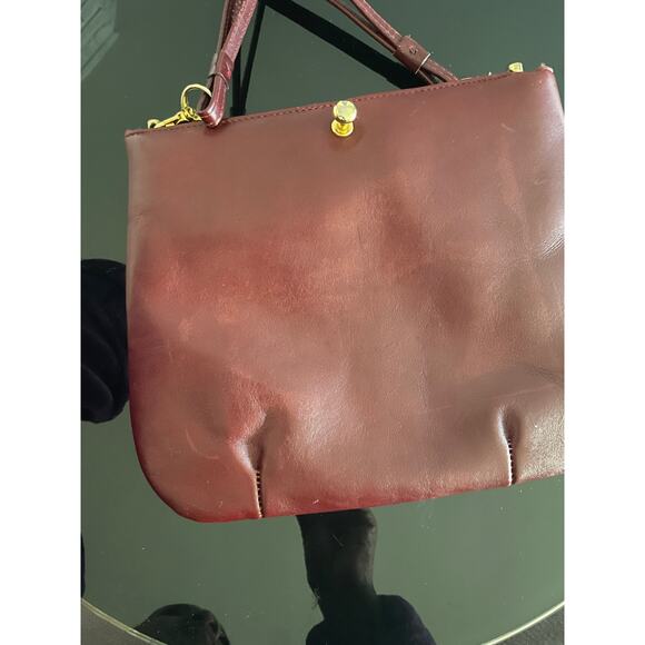 Vintage Ruth Saltz Burgundy Leather handbag 70's - Picture 2 of 6